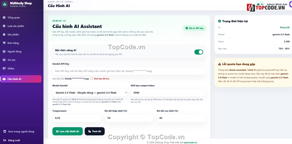 Website bán hàng,Web bán hàng,AI,văn phòng phẩm